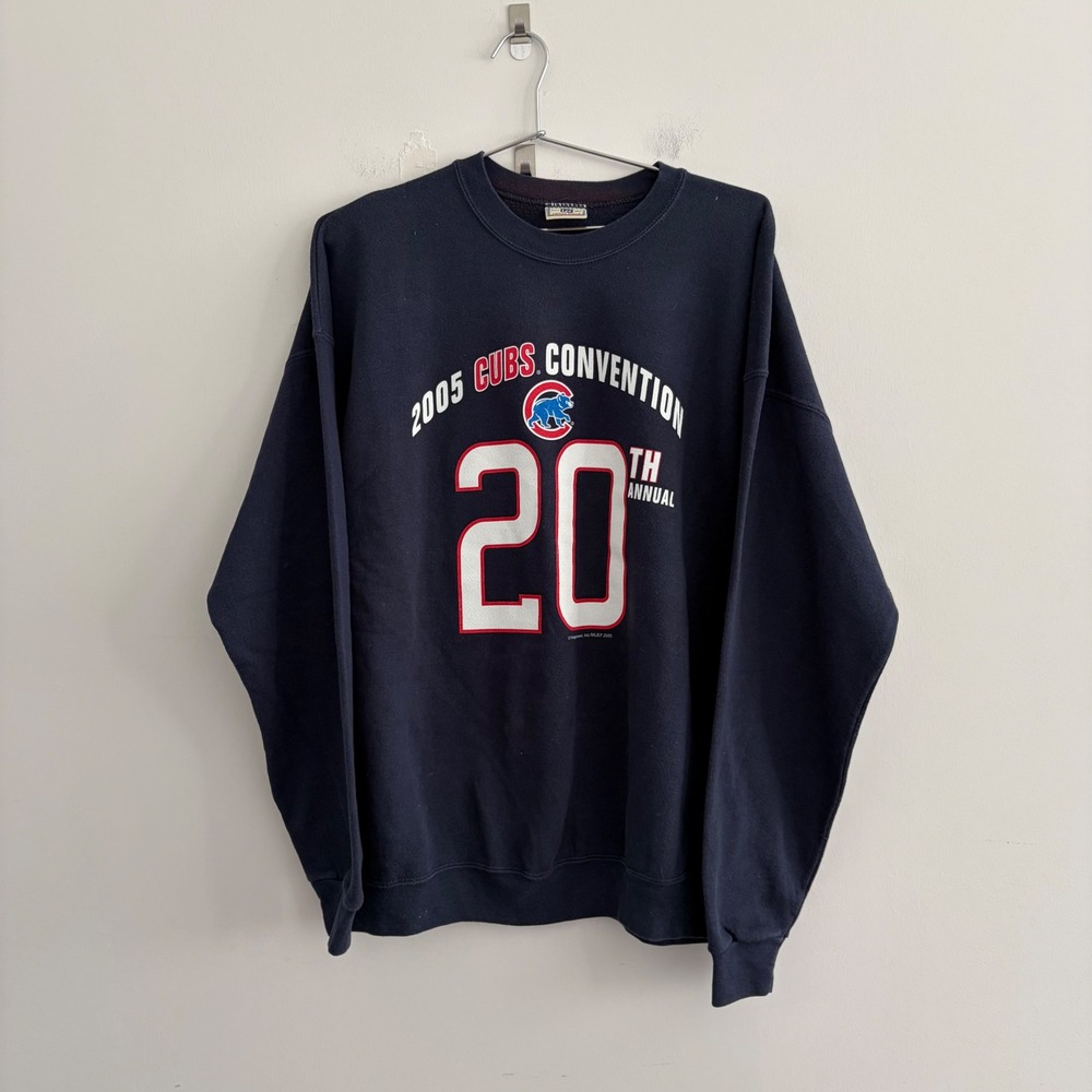 Lee 2005 Chicago Cubs Convention 20th Annual Sweatshirt Navy Blue Mens XL